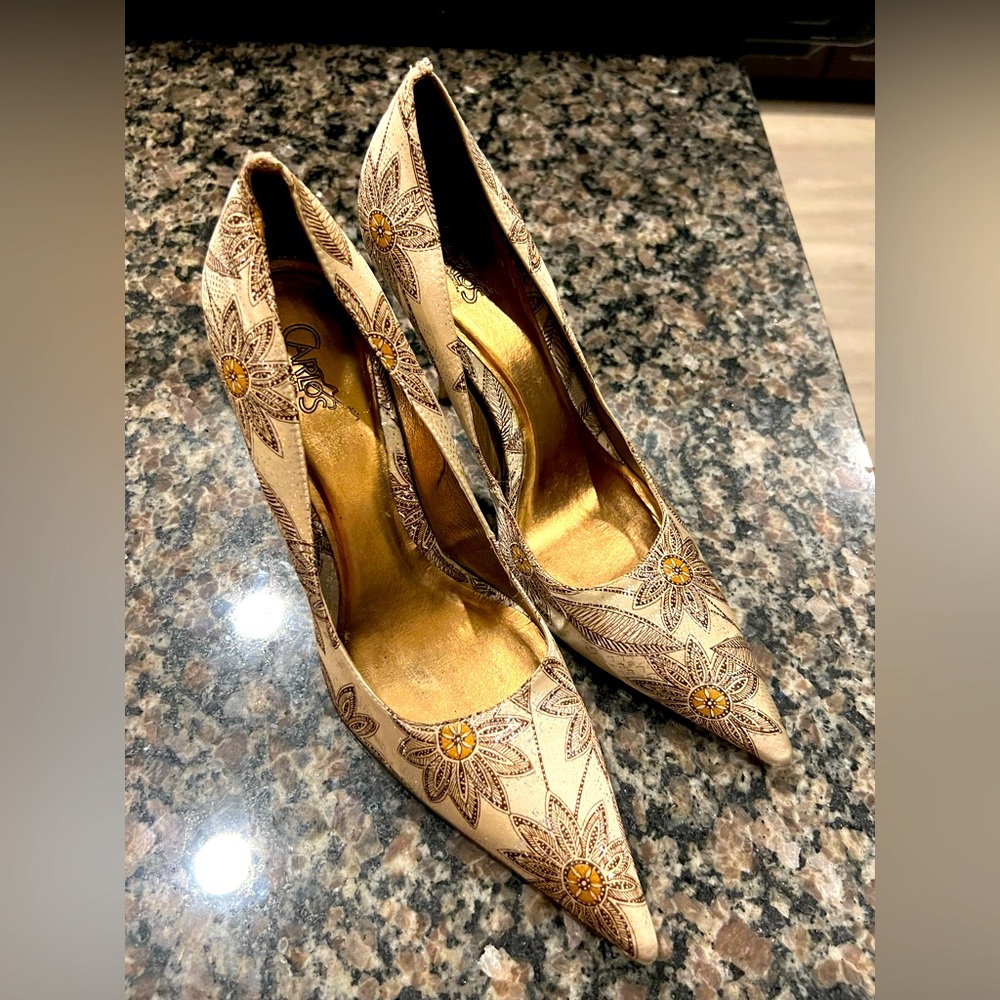 Elegant Floral Embroidered Heels